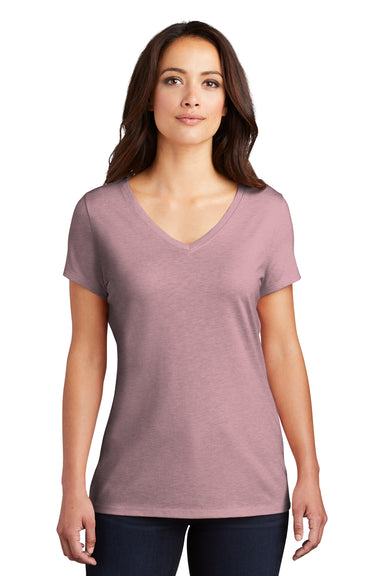District DM1350L Womens Perfect Tri Short Sleeve V-Neck T-Shirt Heather Lavender Front