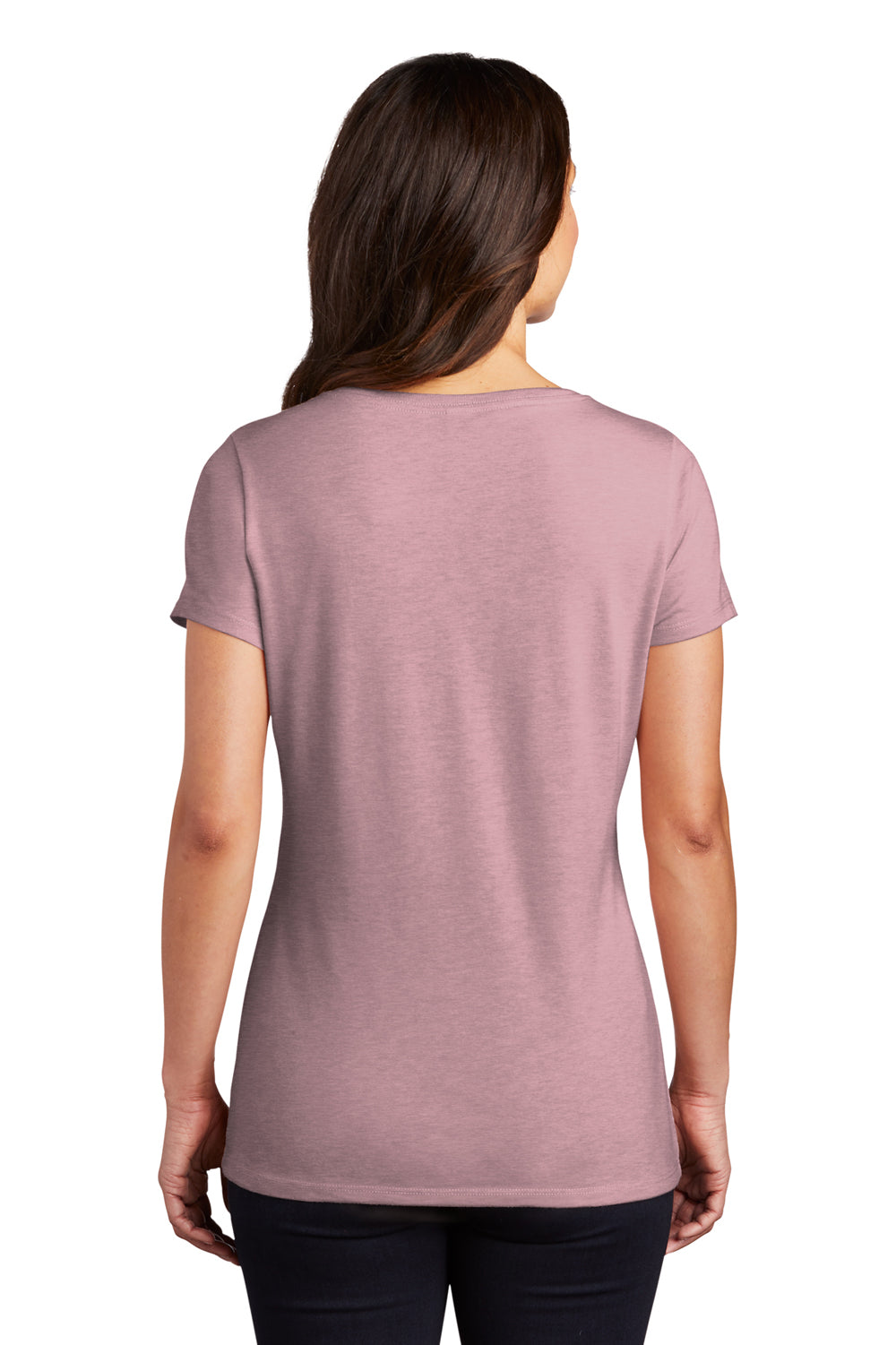 District DM1350L Womens Perfect Tri Short Sleeve V-Neck T-Shirt Heather Lavender Back