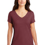 District Womens Perfect Tri Short Sleeve V-Neck T-Shirt - Maroon Frost
