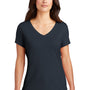 District Womens Perfect Tri Short Sleeve V-Neck T-Shirt - New Navy Blue