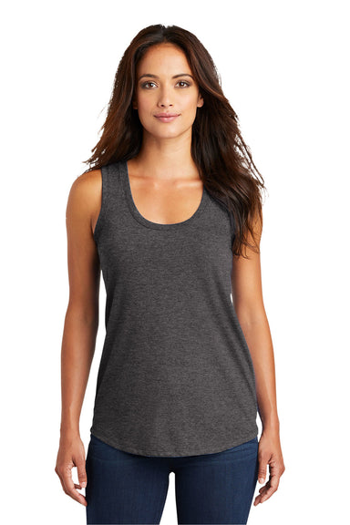 District DM138L Womens Perfect Tri Tank Top Heather Charcoal Grey Front