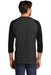 District DM136 Mens Perfect Tri 3/4 Sleeve Crewneck T-Shirt Black Frost/Black Back