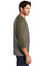 District DM136 Mens Perfect Tri 3/4 Sleeve Crewneck T-Shirt Grey Frost/Military Green Frost Side