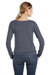 Bella + Canvas 7501 Womens Sponge Fleece Wide Neck Sweatshirt Heather Deep Grey Back