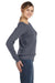 Bella + Canvas 7501 Womens Sponge Fleece Wide Neck Sweatshirt Heather Deep Grey Side