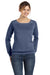Bella + Canvas 7501 Womens Sponge Fleece Wide Neck Sweatshirt Navy Blue Triblend Front