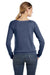 Bella + Canvas 7501 Womens Sponge Fleece Wide Neck Sweatshirt Navy Blue Triblend Back