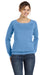 Bella + Canvas 7501 Womens Sponge Fleece Wide Neck Sweatshirt Blue Front