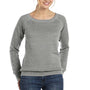 Bella + Canvas Womens Sponge Fleece Wide Neck Sweatshirt - Light Grey Marble - Closeout