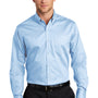 Port Authority Mens SuperPro Wrinkle Resistant Long Sleeve Button Down Shirt w/ Pocket - Cloud Blue