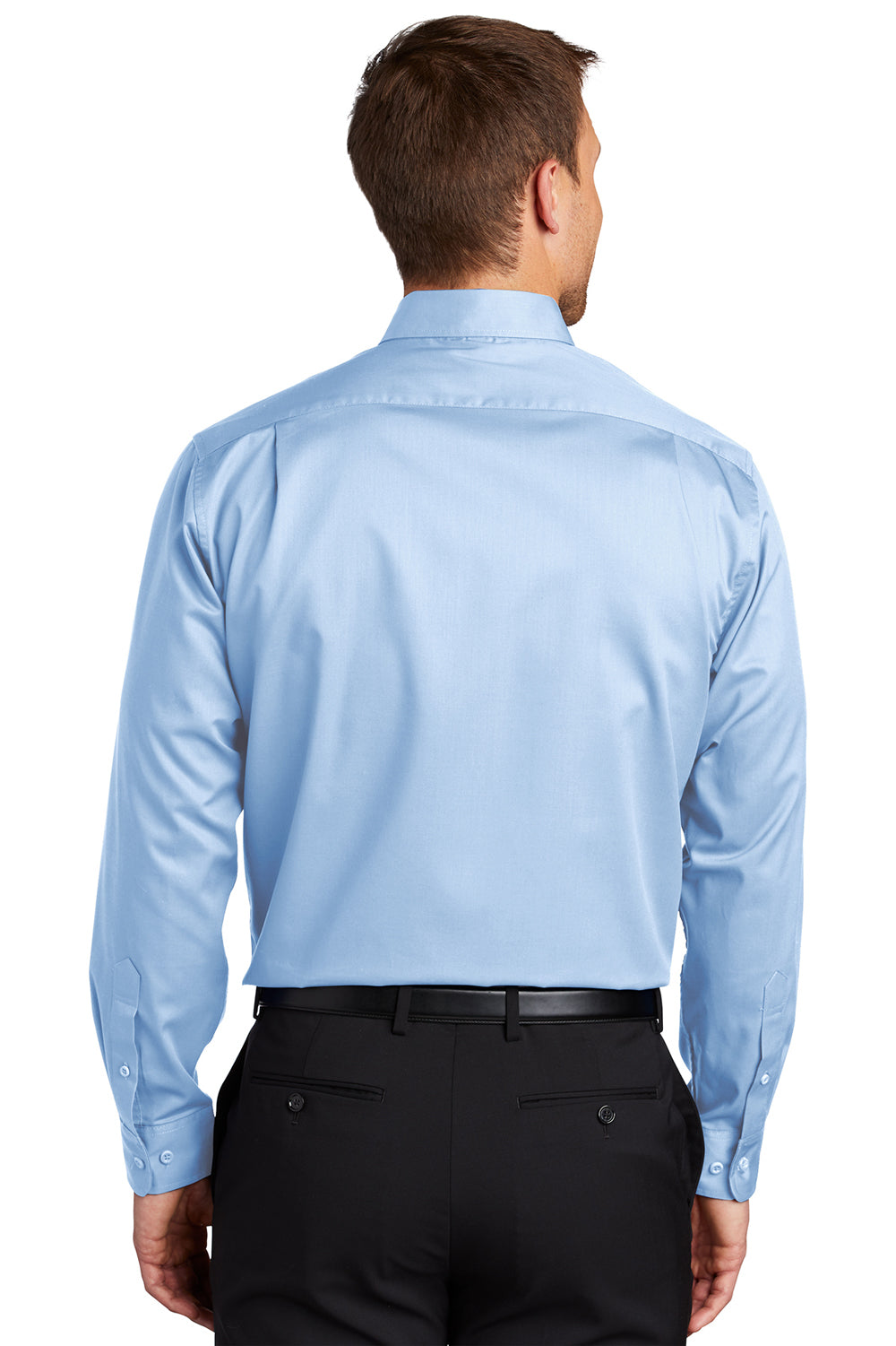 Port Authority S663/TS663 Mens SuperPro Wrinkle Resistant Long Sleeve Button Down Shirt w/ Pocket Cloud Blue Back