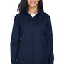 North End Womens Techno Lite Water Resistant Full Zip Hooded Jacket - Midnight Navy Blue