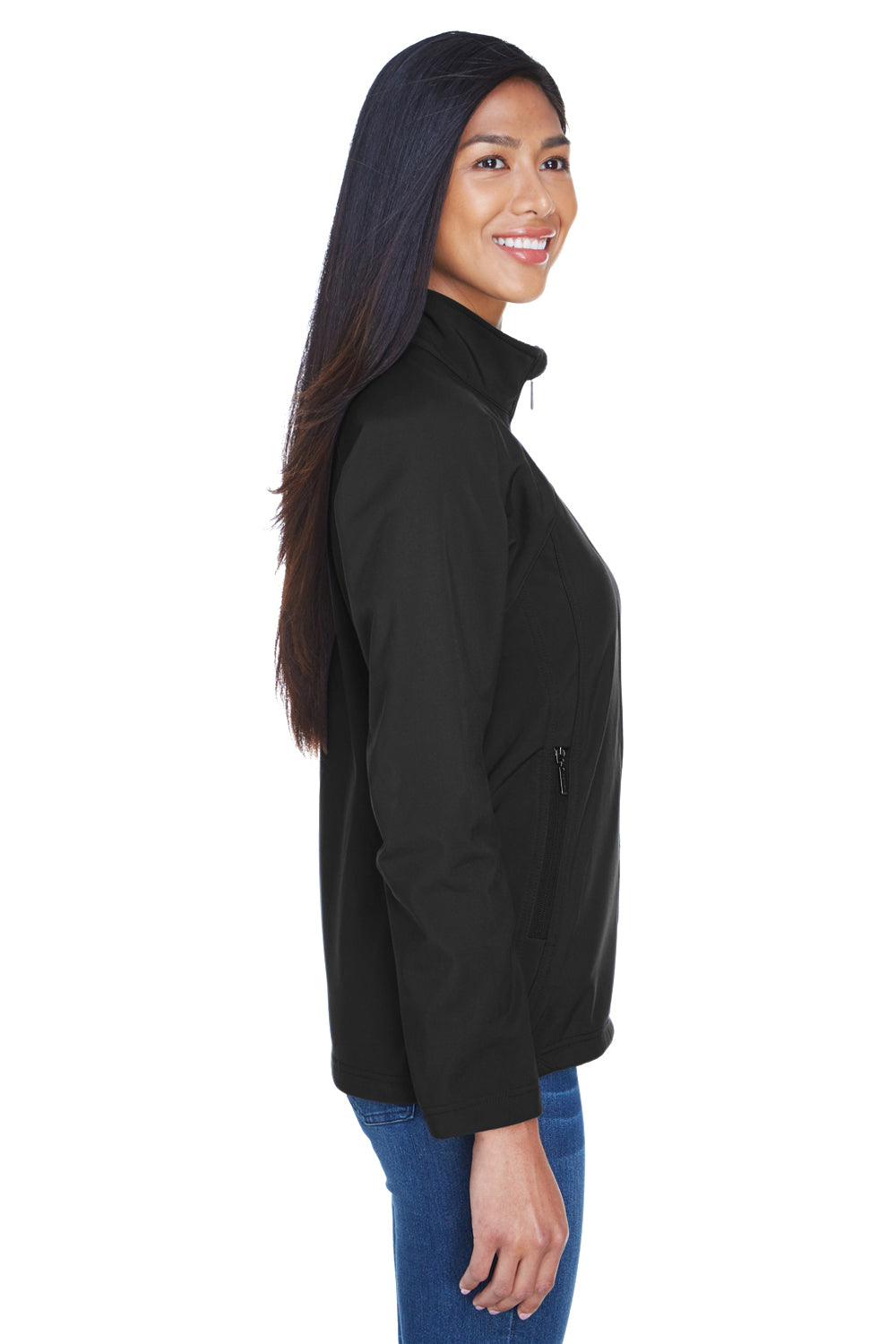 North End 78034 Womens Performance Water Resistant Full Zip Jacket Black Side