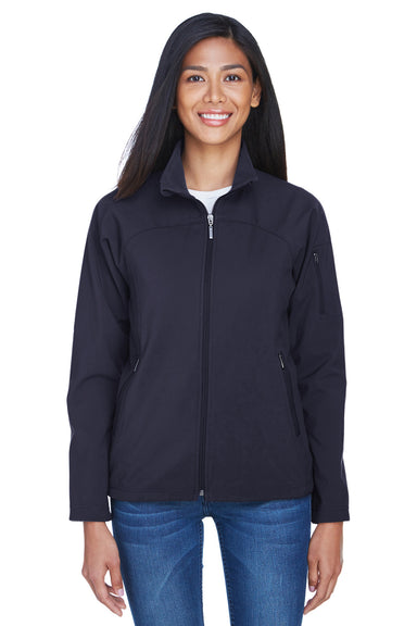 North End 78034 Womens Performance Water Resistant Full Zip Jacket Navy Blue Front