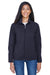 North End 78034 Womens Performance Water Resistant Full Zip Jacket Navy Blue Front
