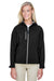 North End 78166 Womens Prospect Water Resistant Full Zip Hooded Jacket Black Front