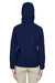 North End 78166 Womens Prospect Water Resistant Full Zip Hooded Jacket Navy Blue Back