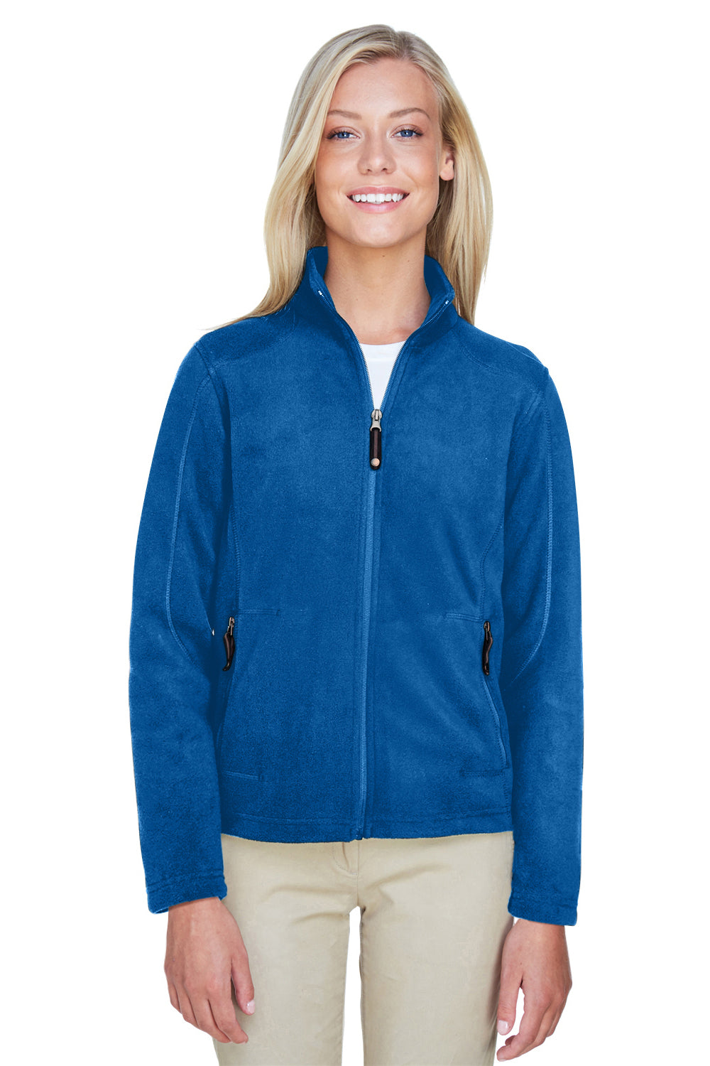 North End 78172 Womens Voyage Full Zip Fleece Jacket Royal Blue Front