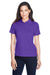 Core 365 78181 Womens Origin Performance Moisture Wicking Short Sleeve Polo Shirt Purple Front