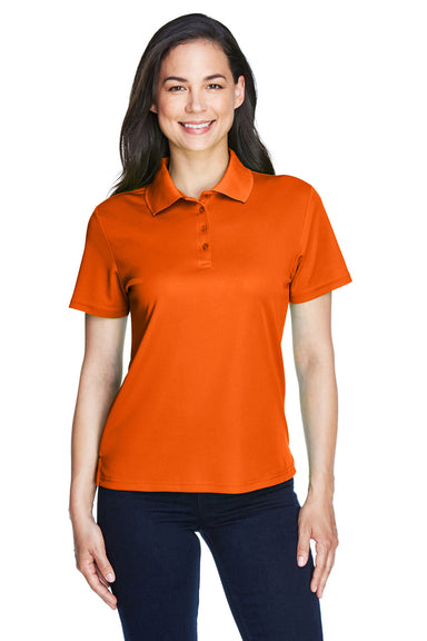 Core 365 78181 Womens Origin Performance Moisture Wicking Short Sleeve Polo Shirt Orange Front