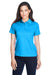 Core 365 78181 Womens Origin Performance Moisture Wicking Short Sleeve Polo Shirt Electric Blue Front