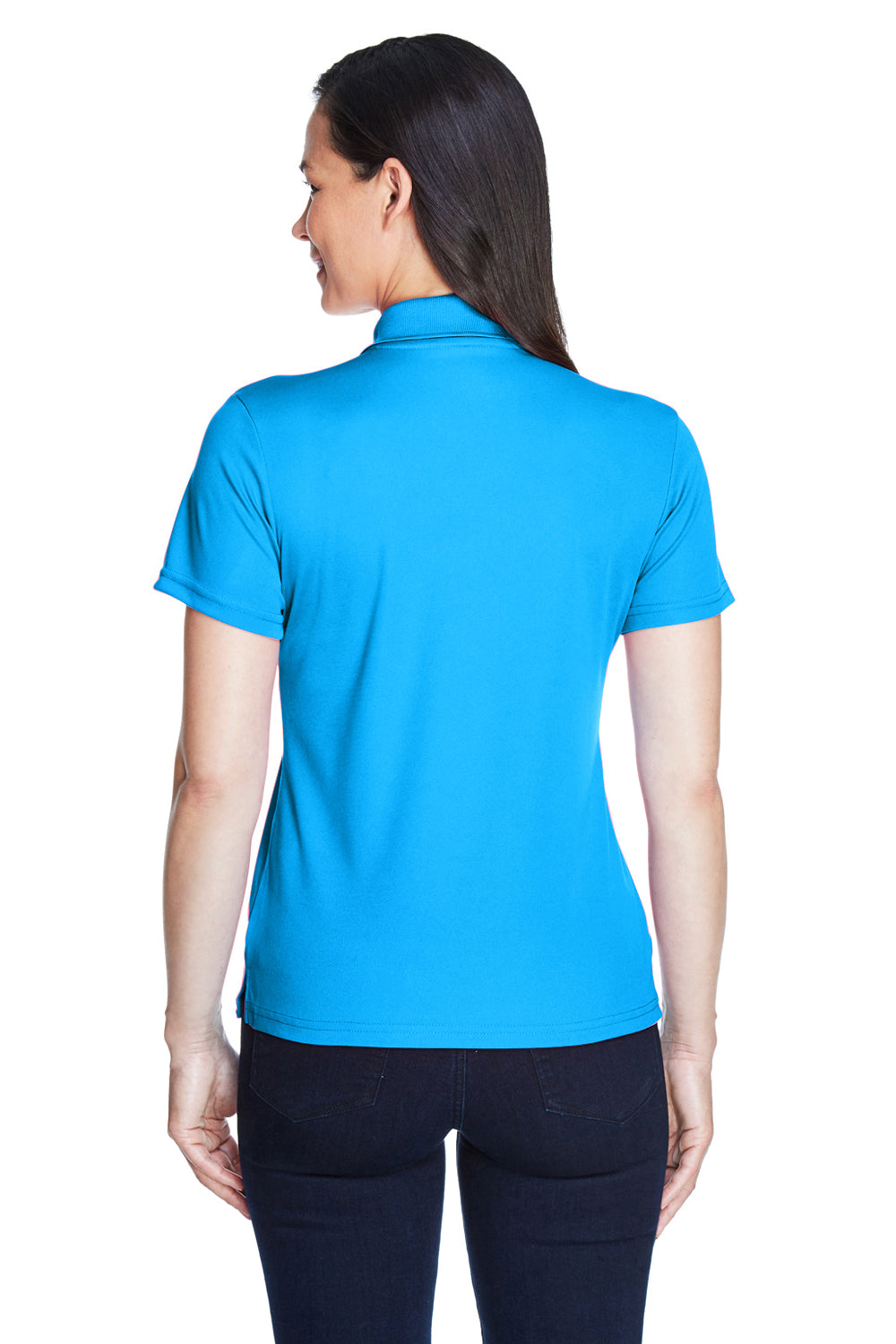 Core 365 78181 Womens Origin Performance Moisture Wicking Short Sleeve Polo Shirt Electric Blue Back