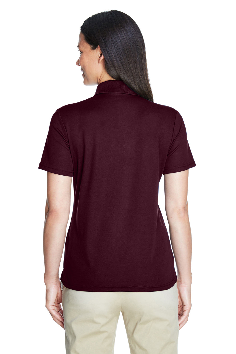 Core 365 78181 Womens Origin Performance Moisture Wicking Short Sleeve Polo Shirt Burgundy Back