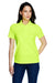 Core 365 78181 Womens Origin Performance Moisture Wicking Short Sleeve Polo Shirt Safety Yellow Front