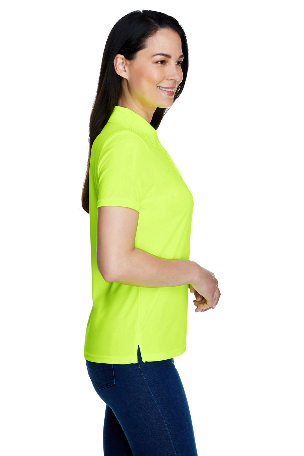 Core 365 78181 Womens Origin Performance Moisture Wicking Short Sleeve Polo Shirt Safety Yellow Side