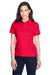 Core 365 78181 Womens Origin Performance Moisture Wicking Short Sleeve Polo Shirt Red Front