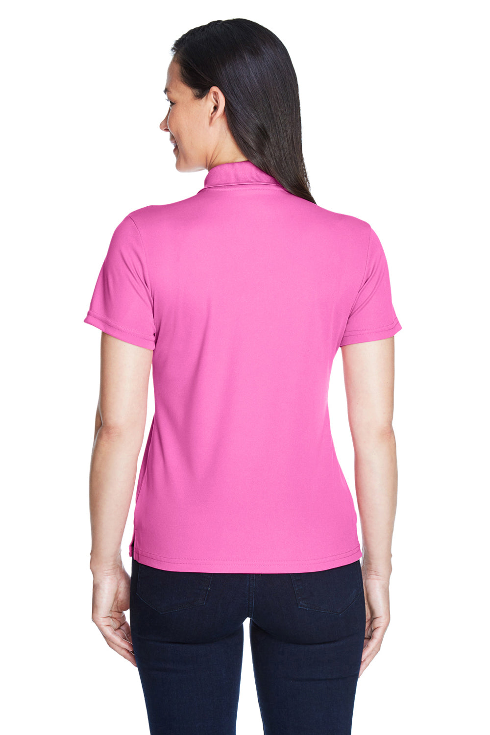 Core 365 78181 Womens Origin Performance Moisture Wicking Short Sleeve Polo Shirt Charity Pink Back