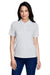 Core 365 78181 Womens Origin Performance Moisture Wicking Short Sleeve Polo Shirt Platinum Grey Front