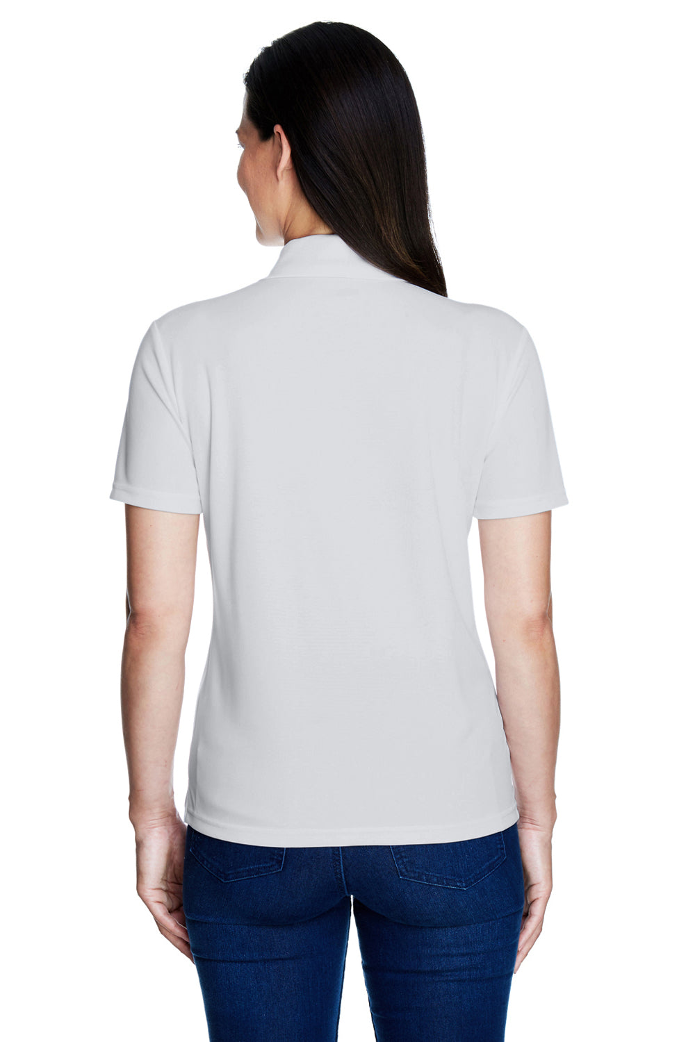 Core 365 78181 Womens Origin Performance Moisture Wicking Short Sleeve Polo Shirt Platinum Grey Back