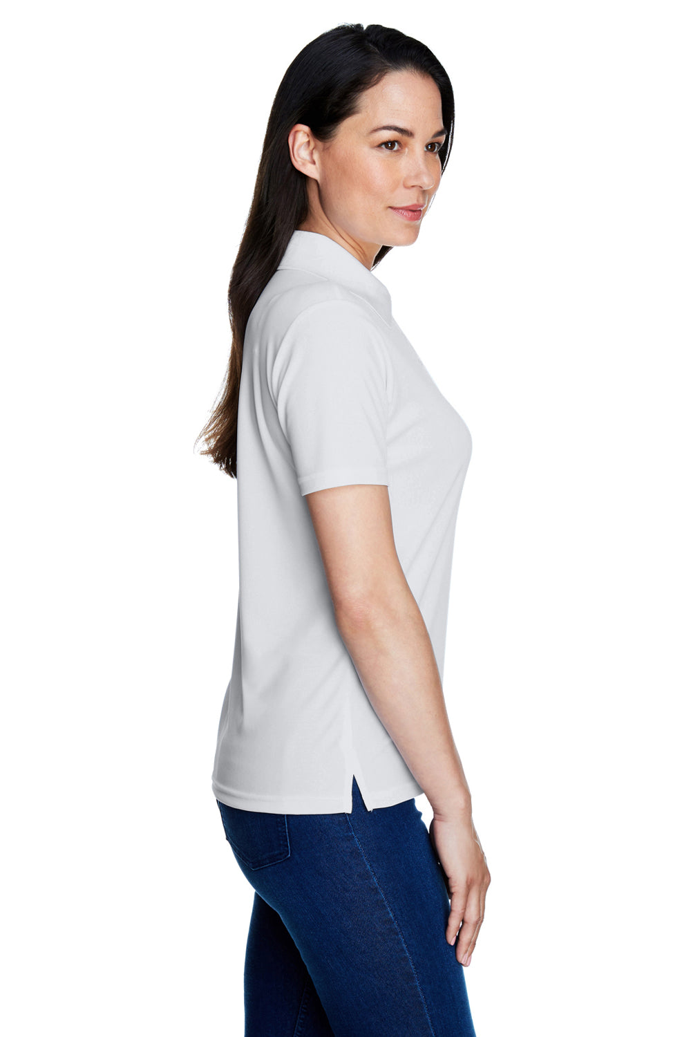 Core 365 78181 Womens Origin Performance Moisture Wicking Short Sleeve Polo Shirt Platinum Grey Side