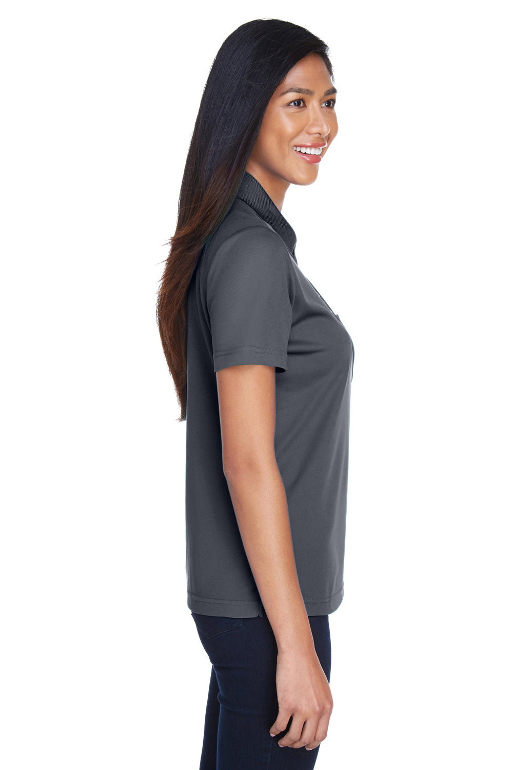 Core 365 78181P Womens Origin Performance Moisture Wicking Short Sleeve Polo Shirt w/ Pocket Carbon Grey Side