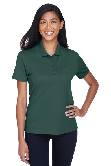 Core 365 78181P Womens Origin Performance Moisture Wicking Short Sleeve Polo Shirt w/ Pocket Forest Green Front