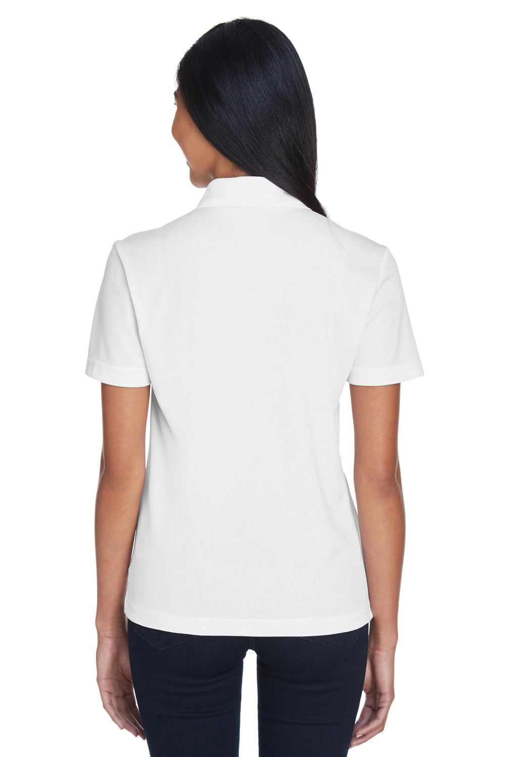 Core 365 78181P Womens Origin Performance Moisture Wicking Short Sleeve Polo Shirt w/ Pocket White Back
