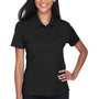Core 365 Womens Origin Performance Moisture Wicking Short Sleeve Polo Shirt w/ Pocket - Black