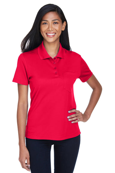 Core 365 78181P Womens Origin Performance Moisture Wicking Short Sleeve Polo Shirt w/ Pocket Red Front