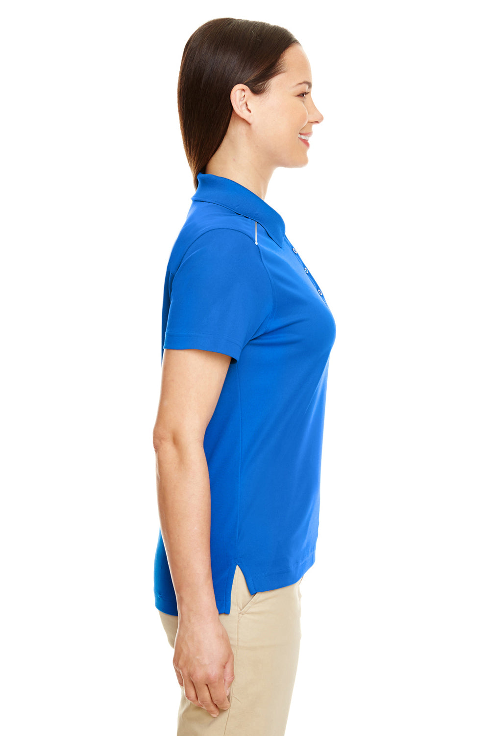 Core 365 78181R Womens Radiant Performance Moisture Wicking Short Sleeve Polo Shirt Royal Blue Side
