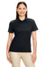 Core 365 78181R Womens Radiant Performance Moisture Wicking Short Sleeve Polo Shirt Black Front