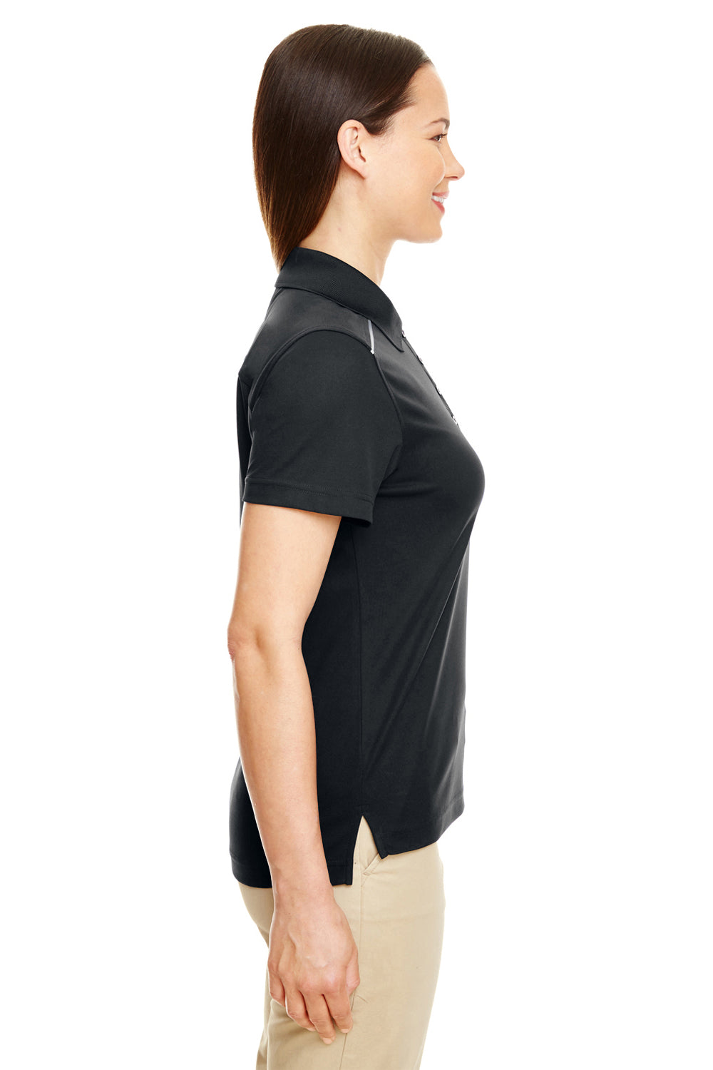 Core 365 78181R Womens Radiant Performance Moisture Wicking Short Sleeve Polo Shirt Black Side