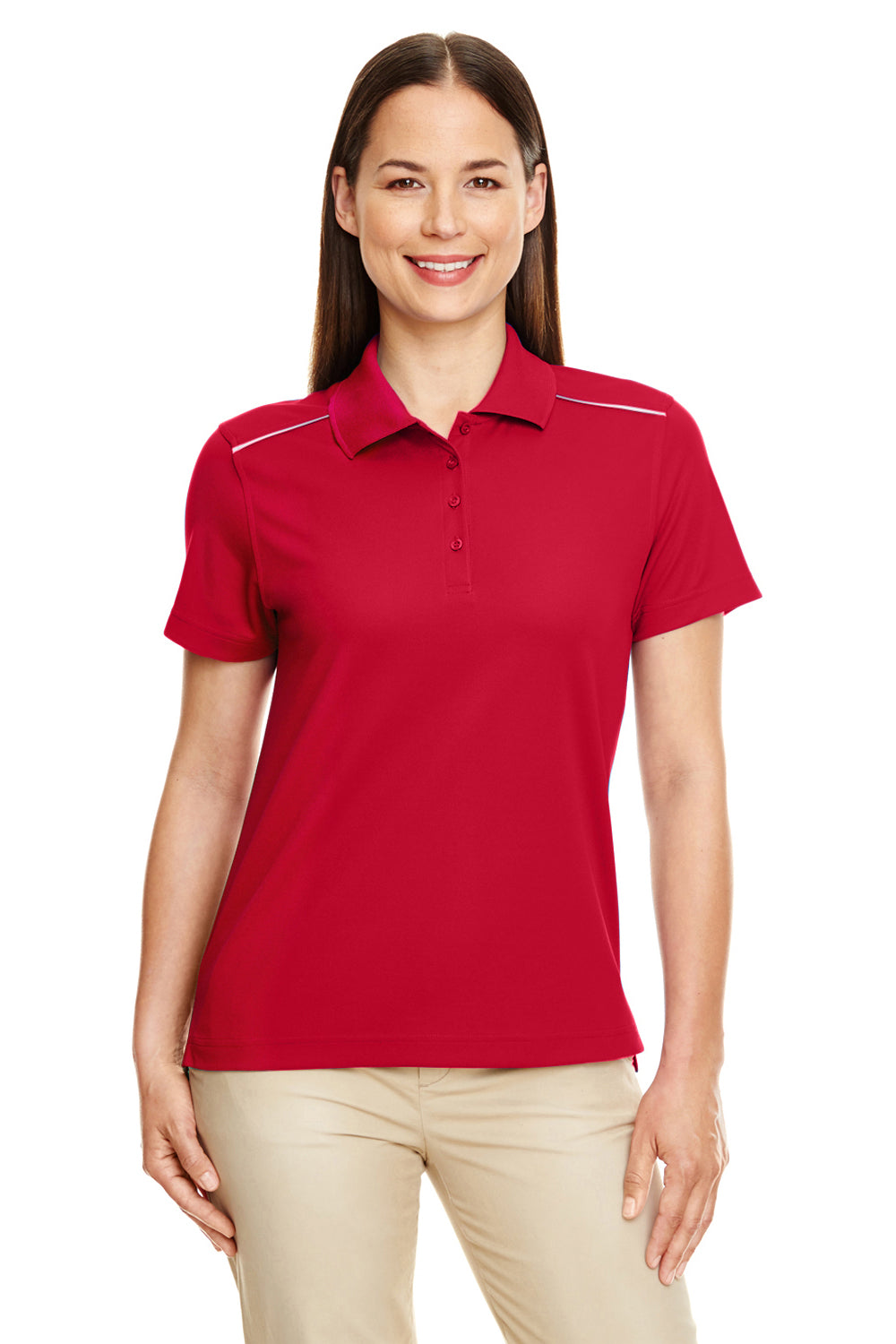 Core 365 78181R Womens Radiant Performance Moisture Wicking Short Sleeve Polo Shirt Red Front