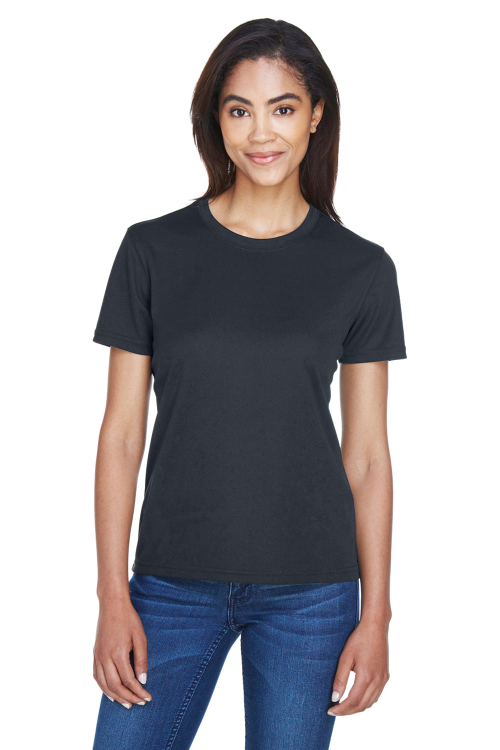 Core 365 78182 Womens Pace Performance Moisture Wicking Short Sleeve Crewneck T-Shirt Carbon Grey Front