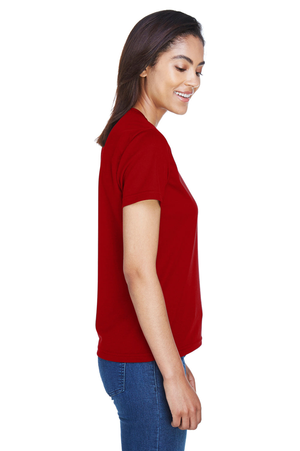 Core 365 78182 Womens Pace Performance Moisture Wicking Short Sleeve Crewneck T-Shirt Red Side