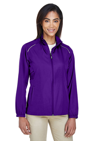 Core 365 78183 Womens Motivate Water Resistant Full Zip Jacket Purple Front