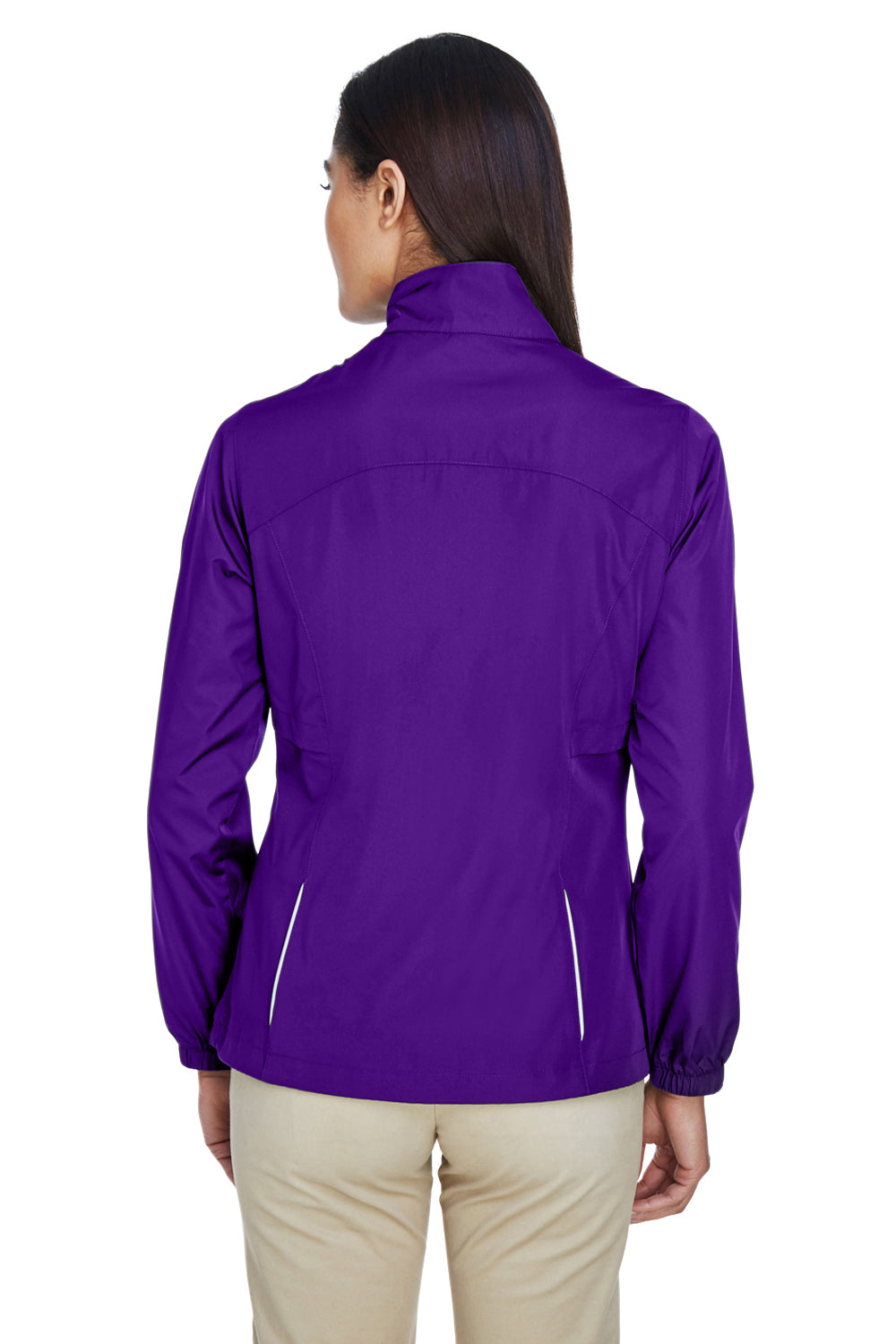 Core 365 78183 Womens Motivate Water Resistant Full Zip Jacket Purple Back