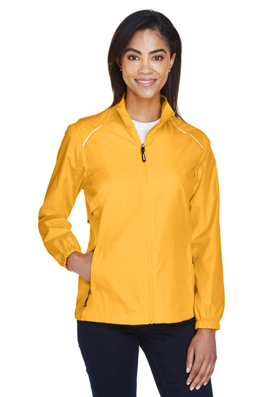 Core 365 78183 Womens Motivate Water Resistant Full Zip Jacket Gold Front