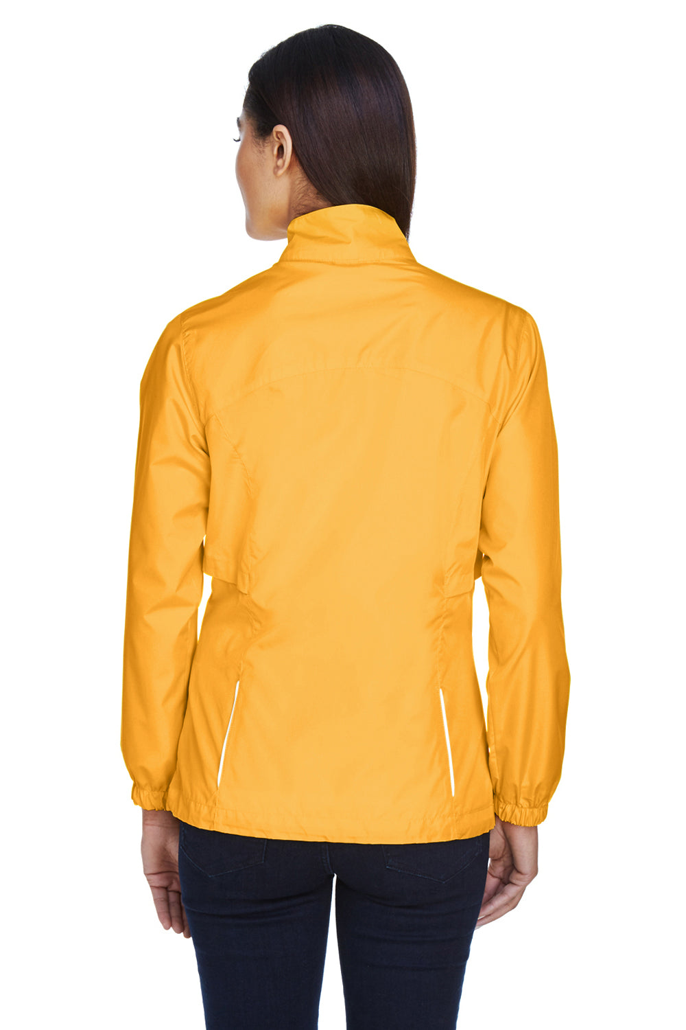 Core 365 78183 Womens Motivate Water Resistant Full Zip Jacket Gold Back