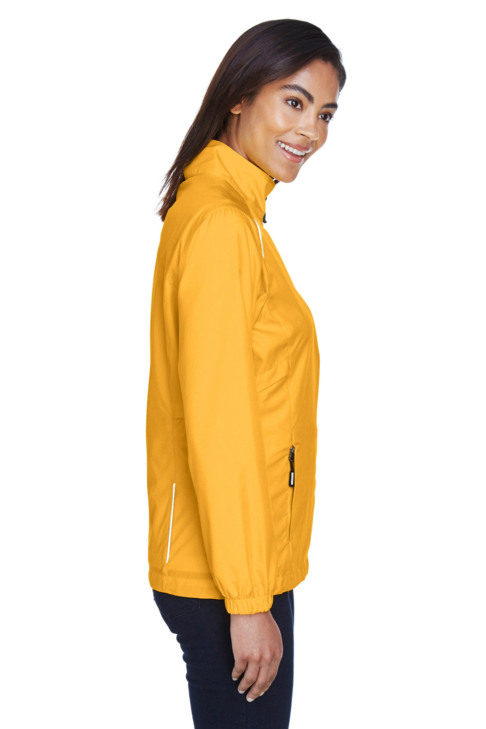 Core 365 78183 Womens Motivate Water Resistant Full Zip Jacket Gold Side